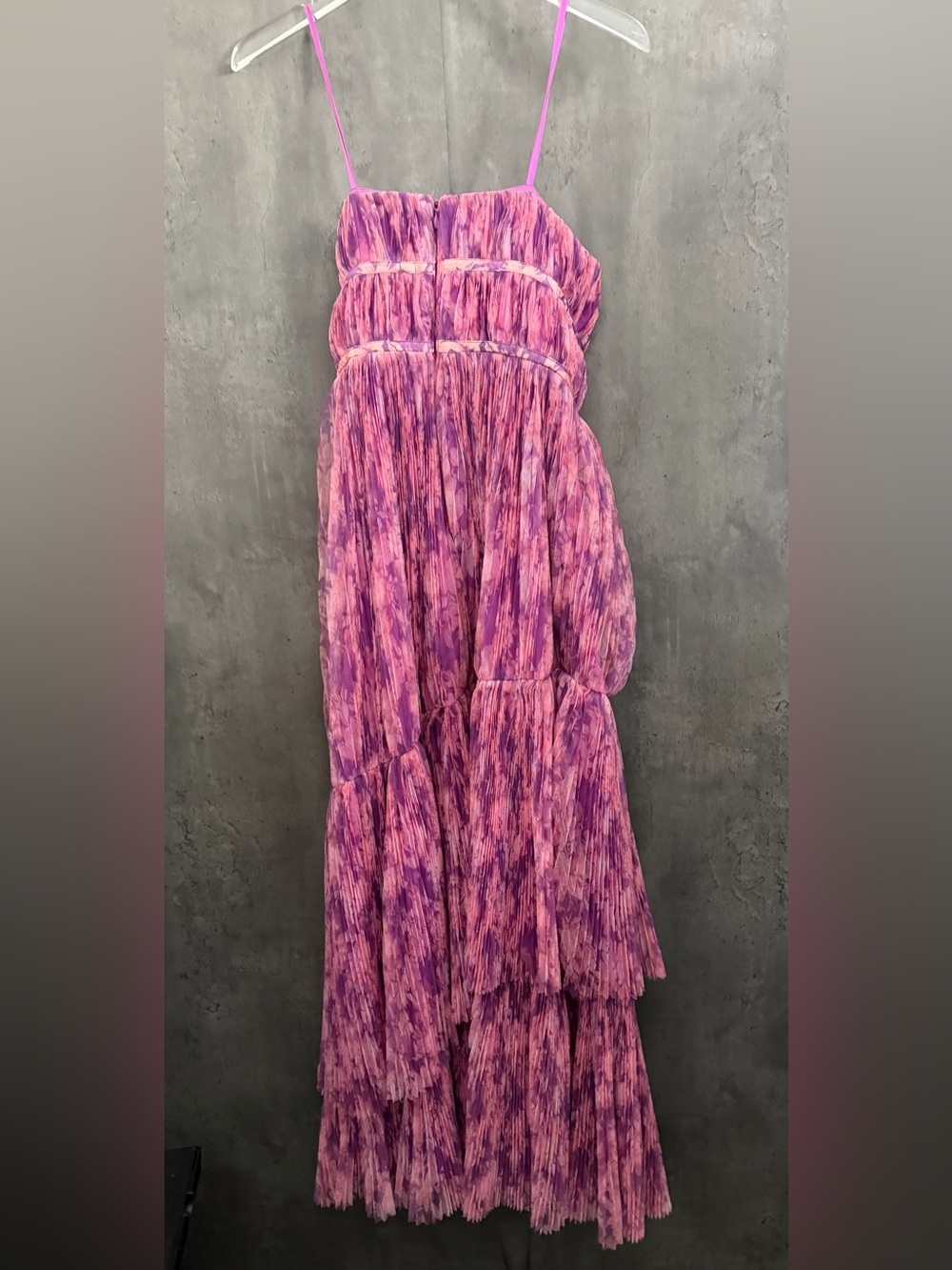 Hutch Print Plisse Layered Ruffle Strapless Maxi Dress Size 12 B3052 - Picture 7 of 8